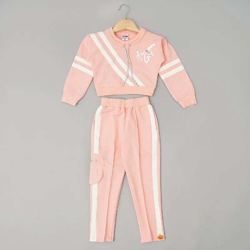 Peach Girls Sweatshirt & Pant Vintage Shirt Dress