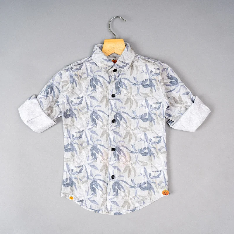 Printed Full Sleeves Boys Shirt Shirt Dress Style