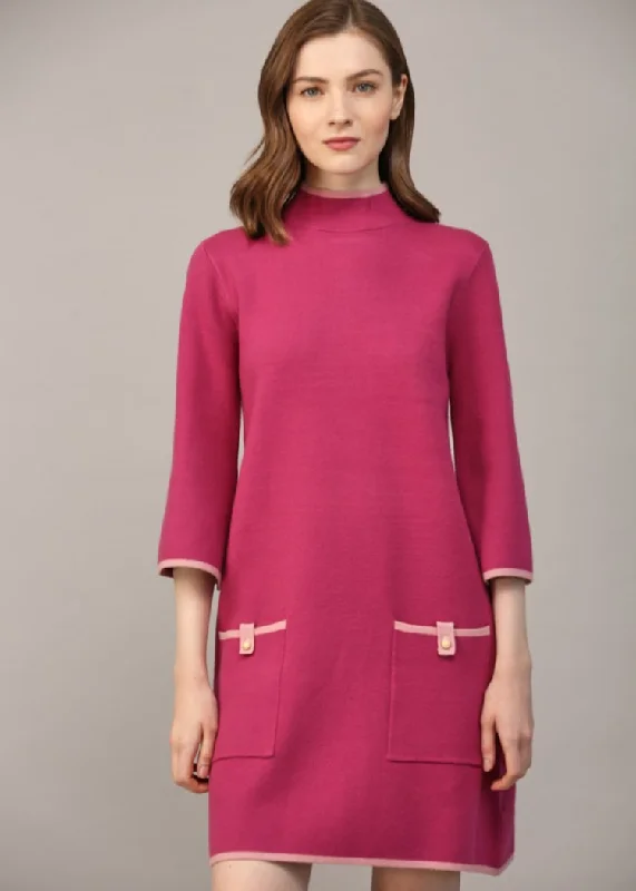 Faith Mockneck Sweater Dress- Berry Chic Knit Dress