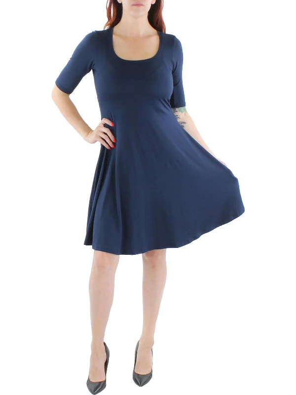 Womens Knit Midi T-Shirt Dress Casual Dress Shirt