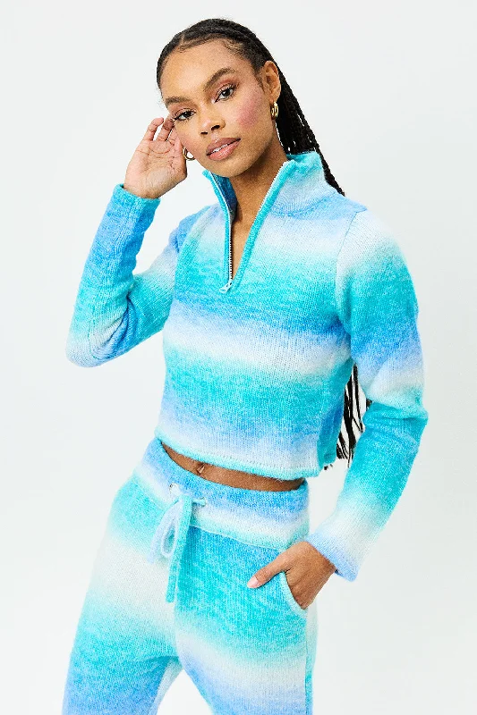 Bowie Cropped Knit Sweater | Blue Horizon Cozy Dress Sweater