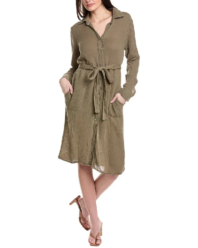 Michael Stars Cleo Button-Down Shirtdress Printed Shirt Dress