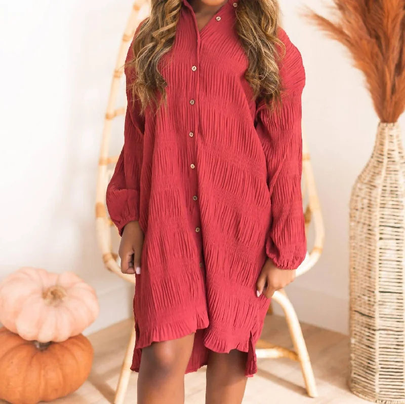 No Limits Shirt Dress In Rosewood Tartan Shirt Dress