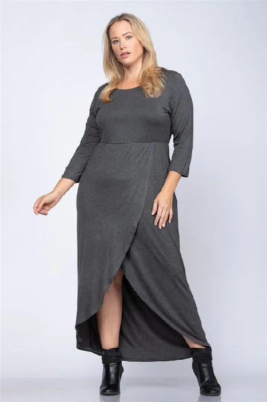 Charcoal Gray Plus Size Maxi Dress Plus Size Dress