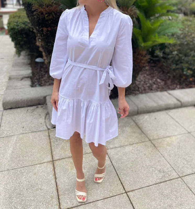 Poplin Shirtdress In White Elegant Shirt Gown