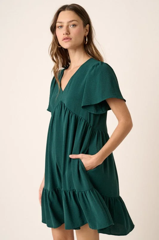 Women and Plus size Airflow woven dolman sleeve dress in Spruce Stylish Plus Size