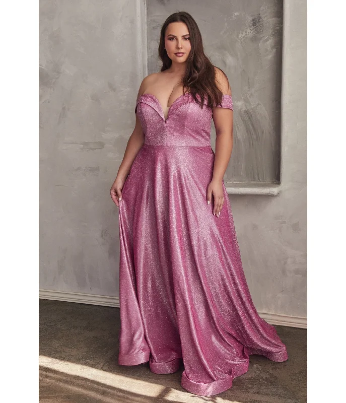 Cinderella Divine Plus Size Metallic Rose Off The Shoulder Bridesmaid Gown Plus Size Ruffles Cinderella Divine Plus Size Metallic Rose Off The Shoulder Bridesmaid Gown Plus Size Ruffles