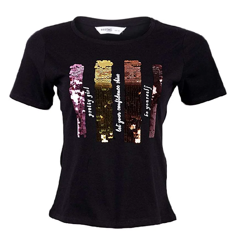 REDTAG Blingy Graphic T-Shirt for Women Casual Hoodie Sweatshirt Look