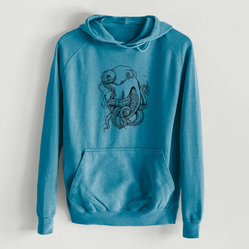 Octopus Vulgaris - Common Octopus  - Mid-Weight Unisex Vintage 100% Cotton Hoodie Women’s Oversized Hoodie