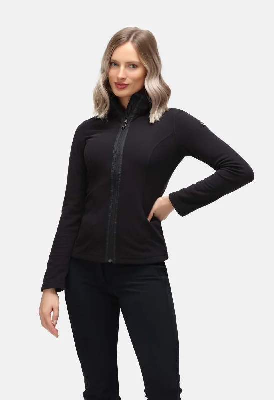 Poivre Blanc Micro Fleece Jacket in Black Women’s Pullover Hoodie