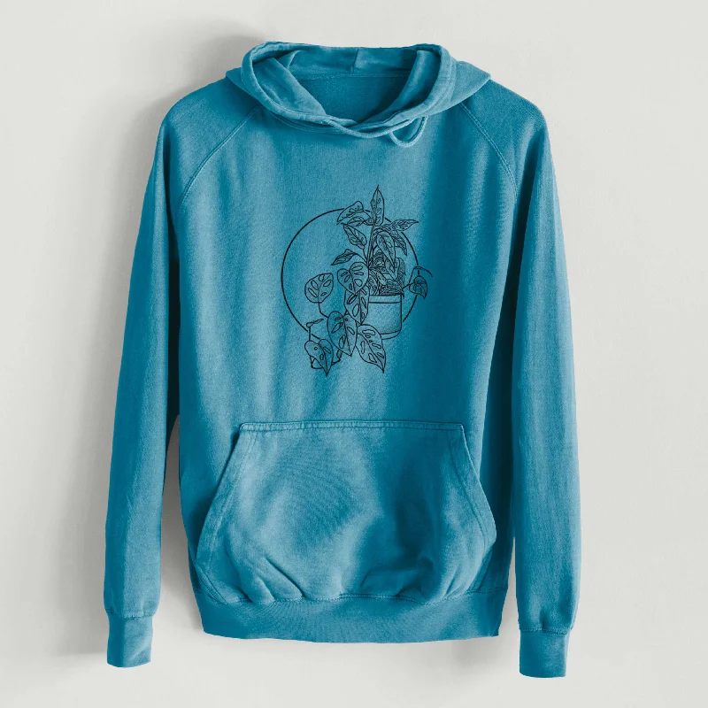 Monstera Adansonii  - Mid-Weight Unisex Vintage 100% Cotton Hoodie Warm Hoodie Sweatshirt