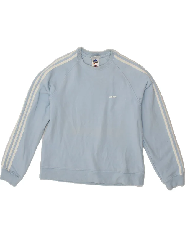 ADIDAS Womens Sweatshirt Jumper UK 12 Medium  Blue Cotton Eco-friendly sweaters