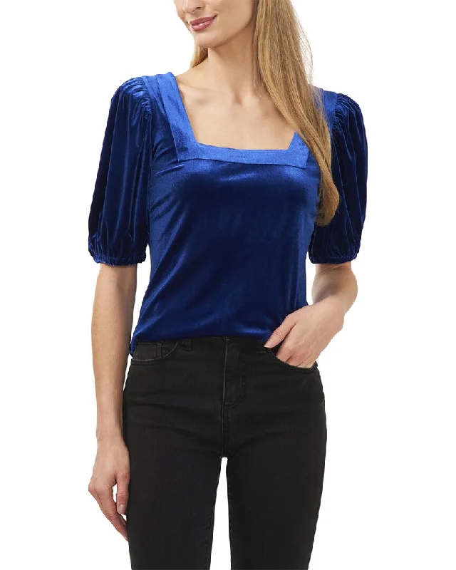 Cece Velvet Puff Sleeve Top Columbia sweaters