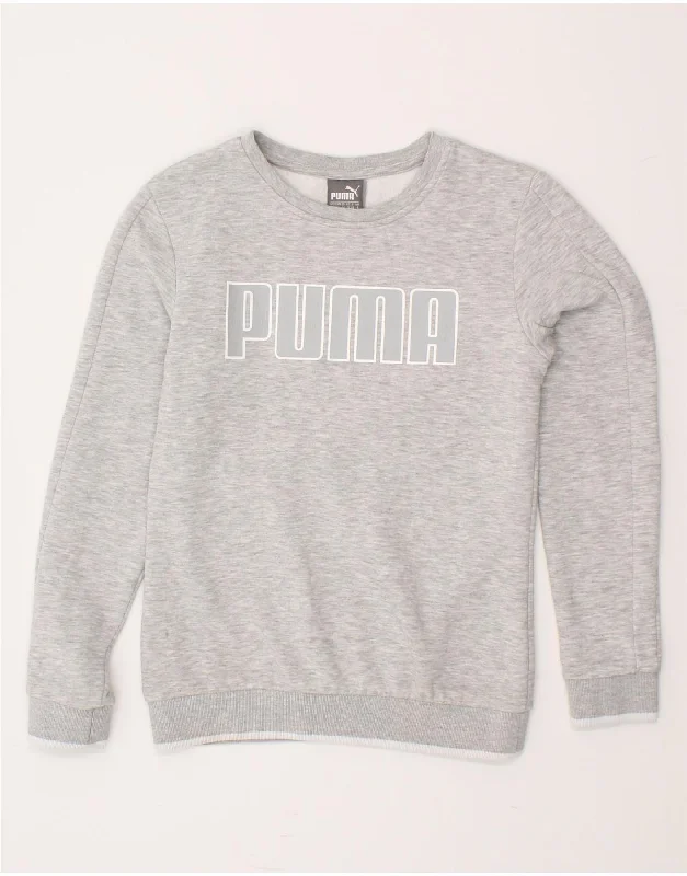 PUMA Womens Graphic Sweatshirt Jumper UK 8 Small  Grey Cotton H&M sweaters