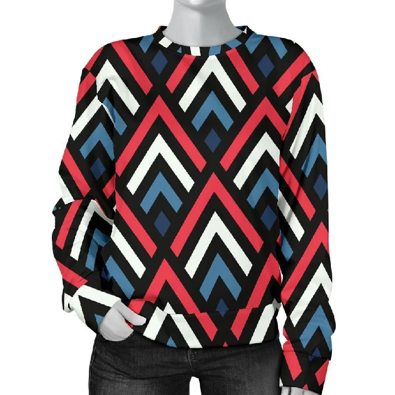 Zig Zag Print Pattern Women's Sweatshirt Streetwear sweaters