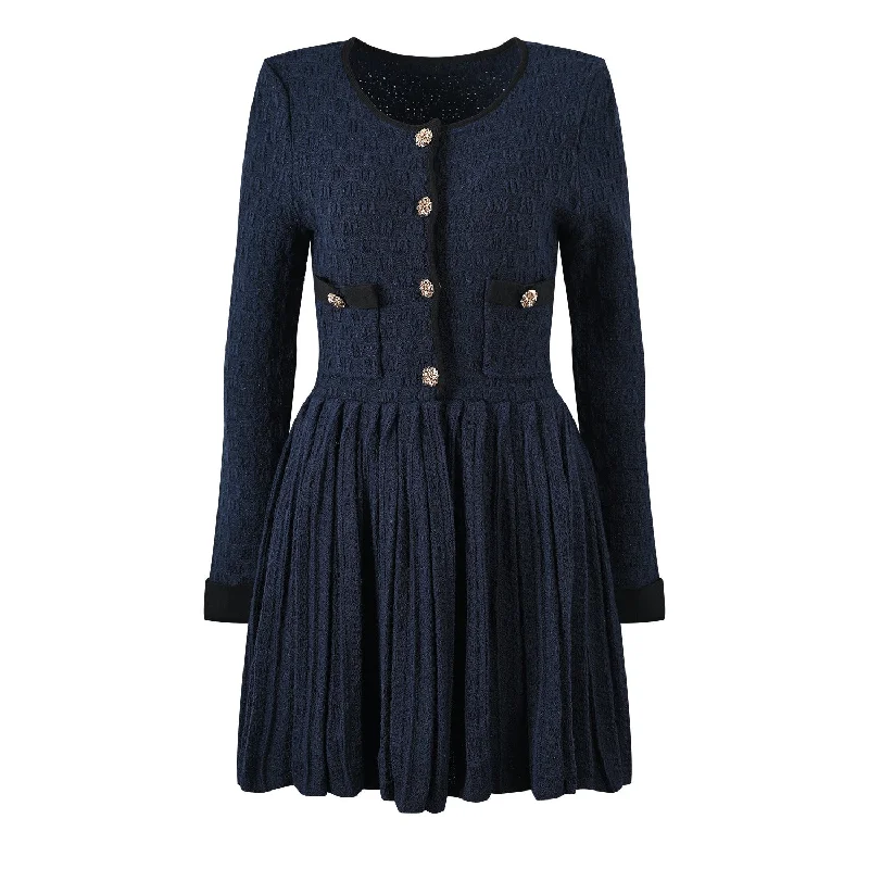 knit pressed pleated dress Best mini dresses for formal events