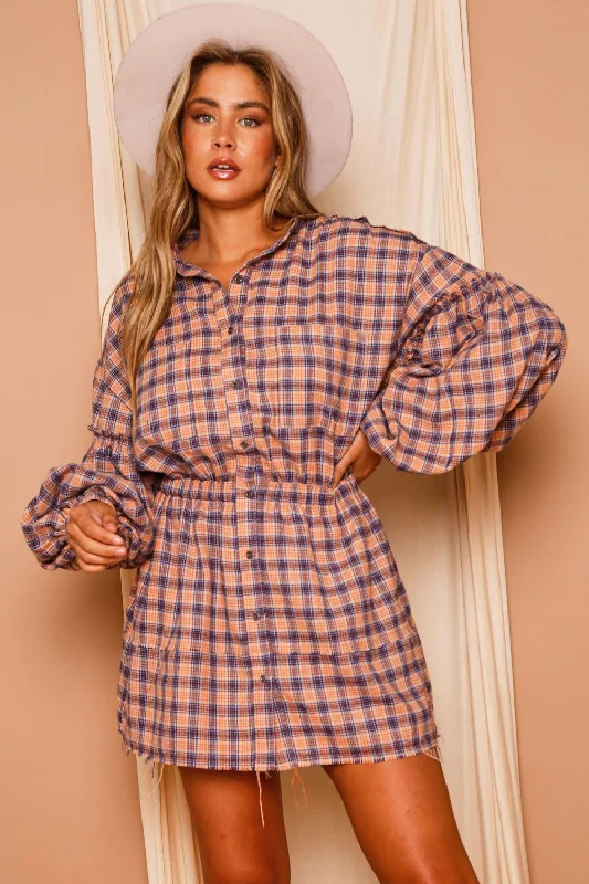 Plaid Shirt Mini Dress Minimalist mini dresses