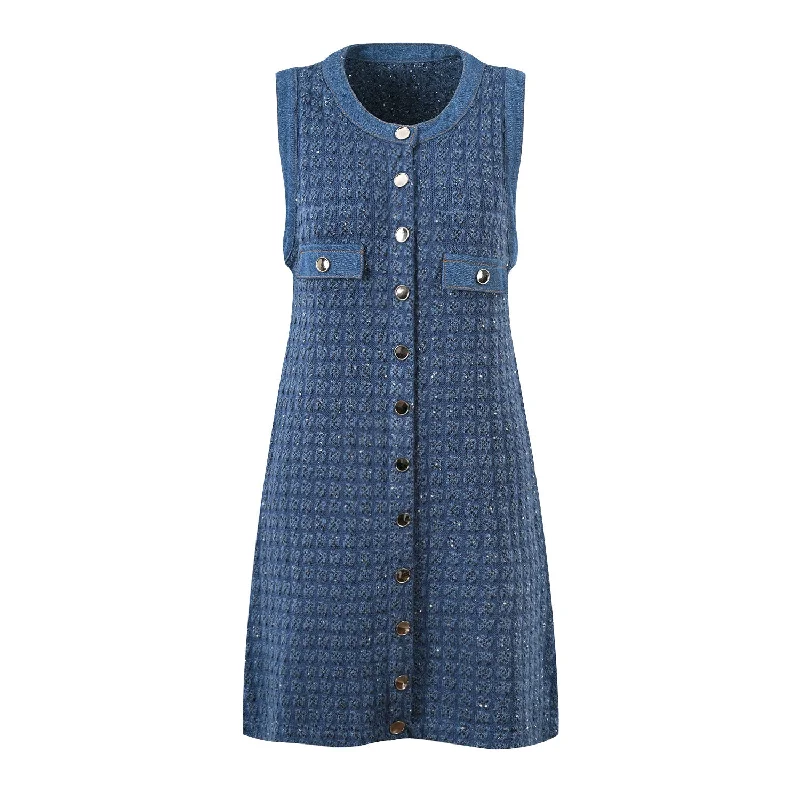 Women's Tweed Dress in Blue High-end mini dresses