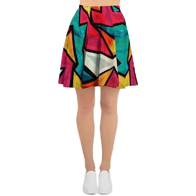 Abstract Geometric Colorful Women's Skirt Knitted unclassified skirts