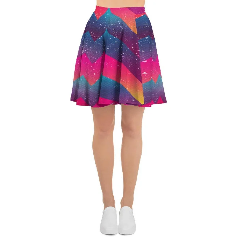 Abstract Geometric Grunge Women's Skirt Silk unclassified skirts