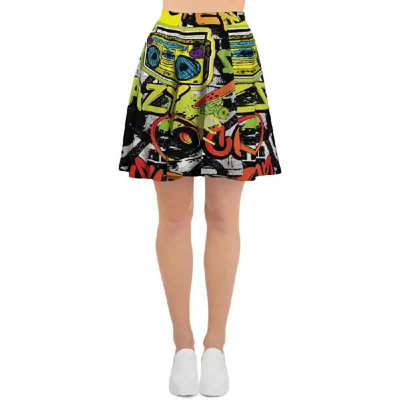 Abstract Graffiti Drips Print Women's Skirt Boho unclassified skirts