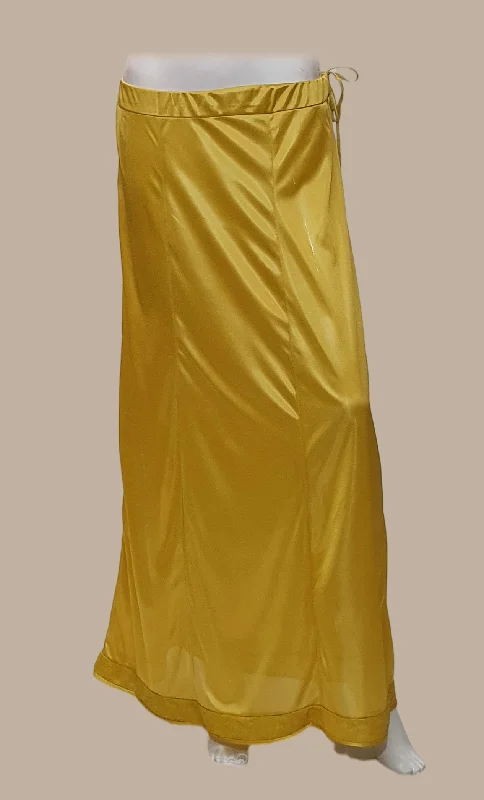 Satin Under Skirt Mustard Gold High-end unclassified skirts