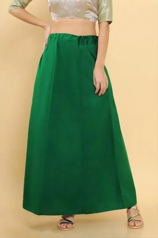 Attractive Deep Green Colored Cotton Readymade Petticoat For Women High-low unclassified skirts