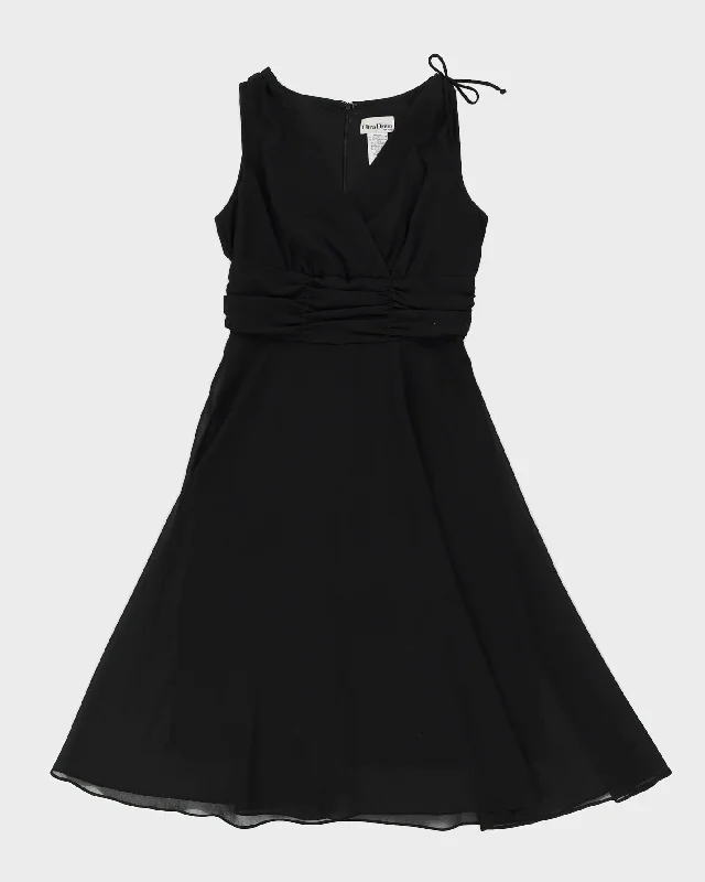 Black Crepe Midi Dress - L Lightweight midi dresses for hot weather