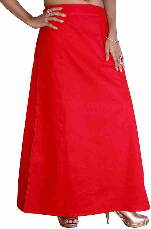 Delightful Red Color Thread Work Petticoat For Women Casual chic unclassified skirts