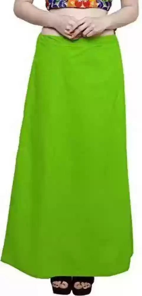 Gorgeous Parrot Green Colored Cotton Readymade Petticoat For Women Polka dot unclassified skirts