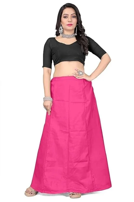 Beautiful Dark Pink Colored Cotton Readymade Petticoat For Women Slit unclassified skirts