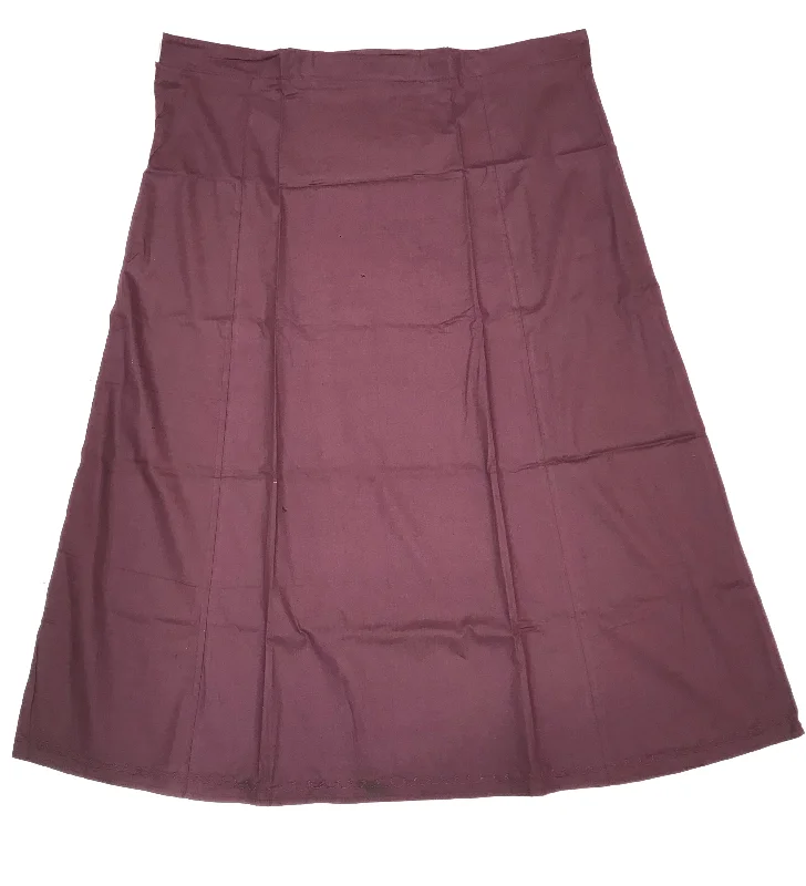 Dazzling Brown Colored Cotton Readymade Petticoat For Women Spring unclassified skirts