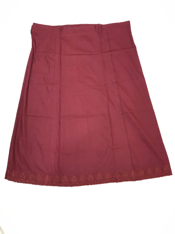 Attractive Dark Maroon Colored Cotton Readymade Petticoat For Women Polka dot unclassified skirts