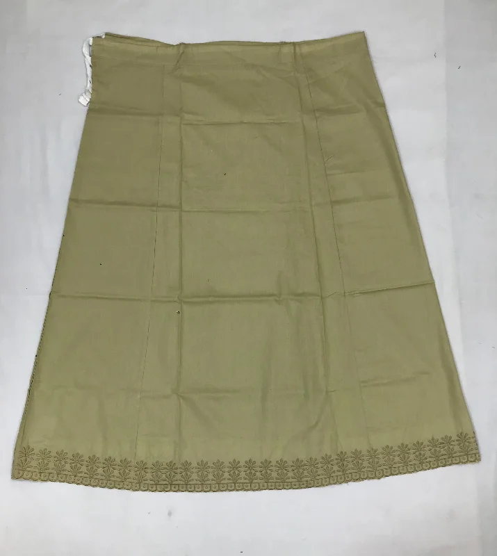 Alluring Light Olive Green Colored Cotton Readymade Petticoat For Women Minimalist unclassified skirts