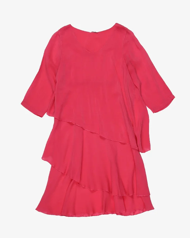 Pink tiered midi dress - M Best midi dresses for casual wear