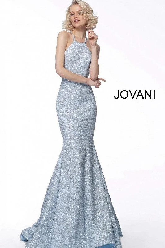 Jovani 65416 Halter Long Formal Prom Dress Ruffled maxi dresses