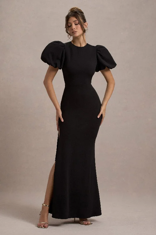 Love Letters | Black Puff-Sleeve Maxi Dress Party maxi dresses