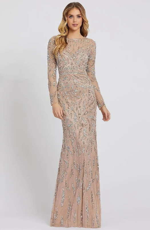 Mac Duggal Evening - 5124D Long Sleeves Sequin Embellished Evening Dress Boho party dresses