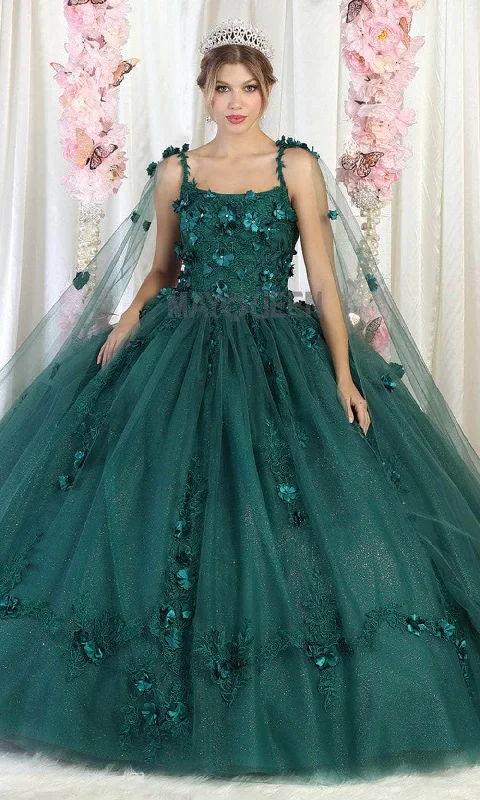 May Queen LK185 - Floral Appliqued Sleeveless Ballgown Must-have party dresses for this season