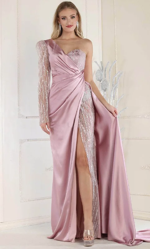 May Queen RQ7980 - One Shoulder High Slit Evening Dress Street style party dresses