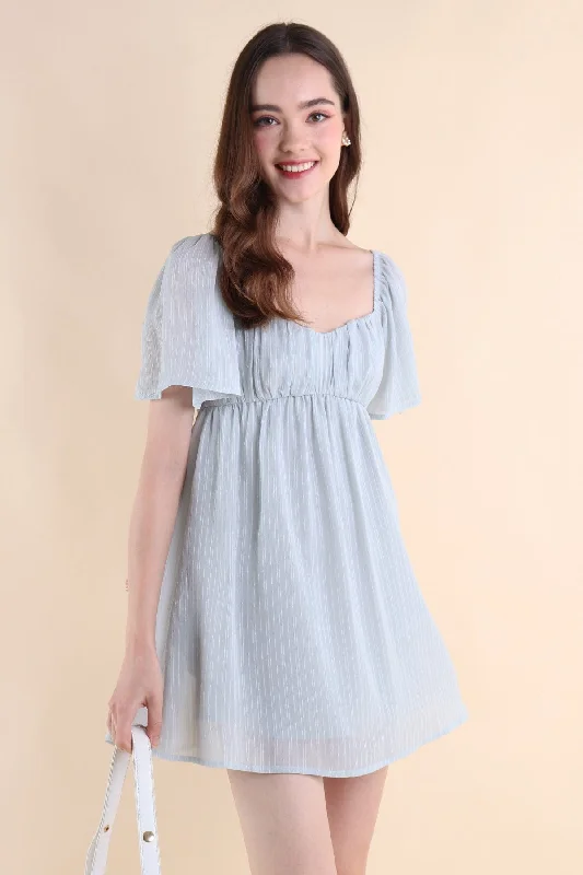 ALLIE SLEEVED BABYDOLL DRESS IN BLUE Fashionable unclassified dresses