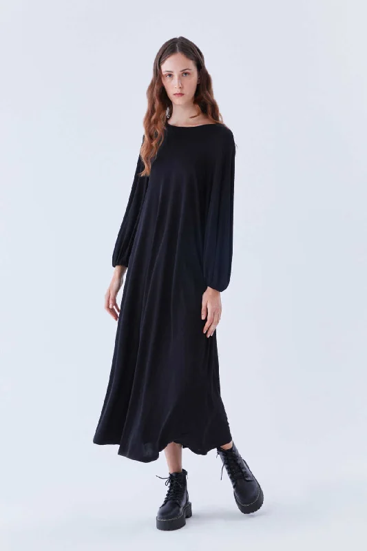 Backless Detailed Dress Black Chiffon unclassified dresses