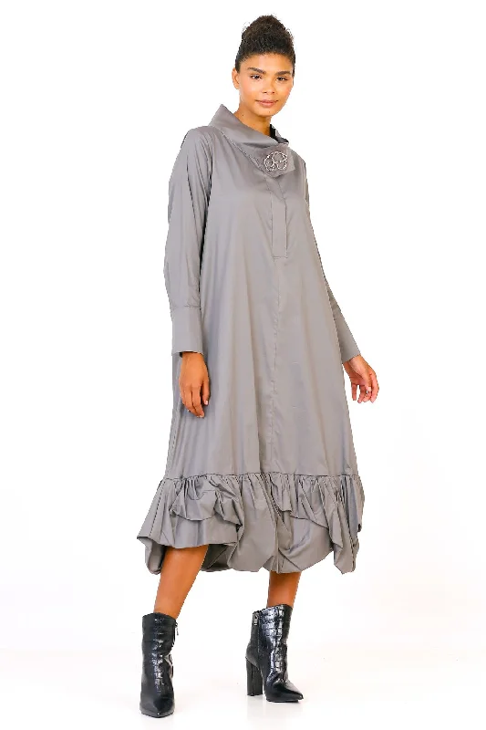 Balloon Hem Dress - Gray Designer unclassified dresses