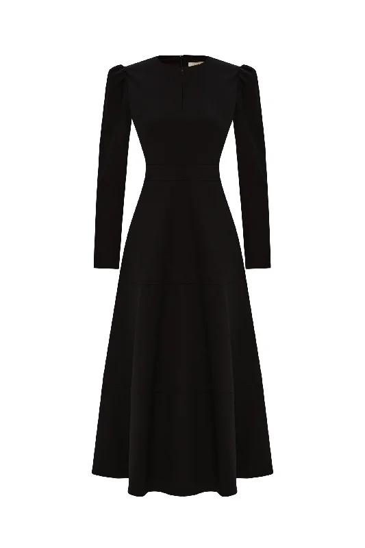 Black Crew Neck Dress Monochrome unclassified dresses