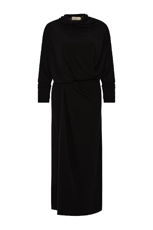 Black Draped Dress Printed unclassified dresses