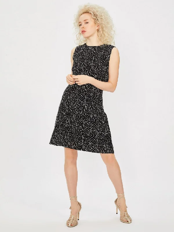 Black White Sleeveless Cotton Dress Smocked unclassified dresses