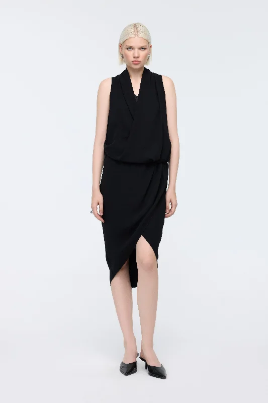 Black Wrap Dress Minimalist unclassified dresses