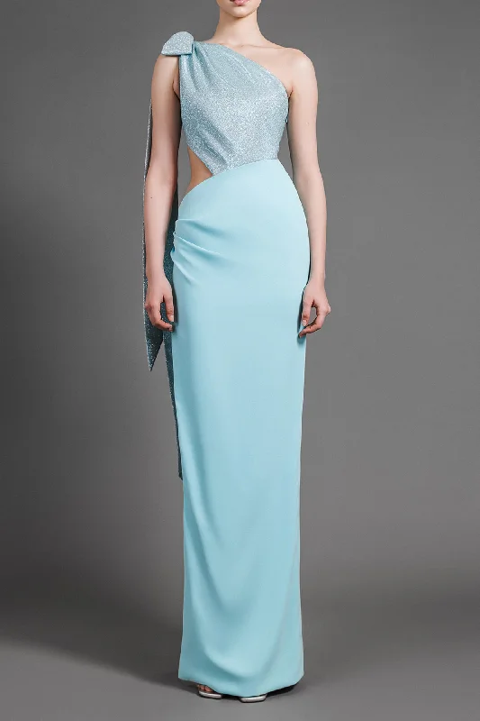 Bow detailed aqua dress Halter unclassified dresses