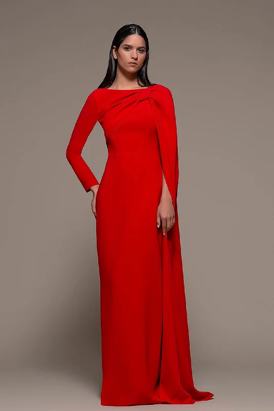 Cape Sleeve Column Dress One-shoulder unclassified dresses