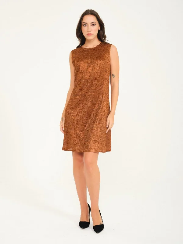 Copper Sleeveless Classic Cut Dress Sleeveless unclassified dresses